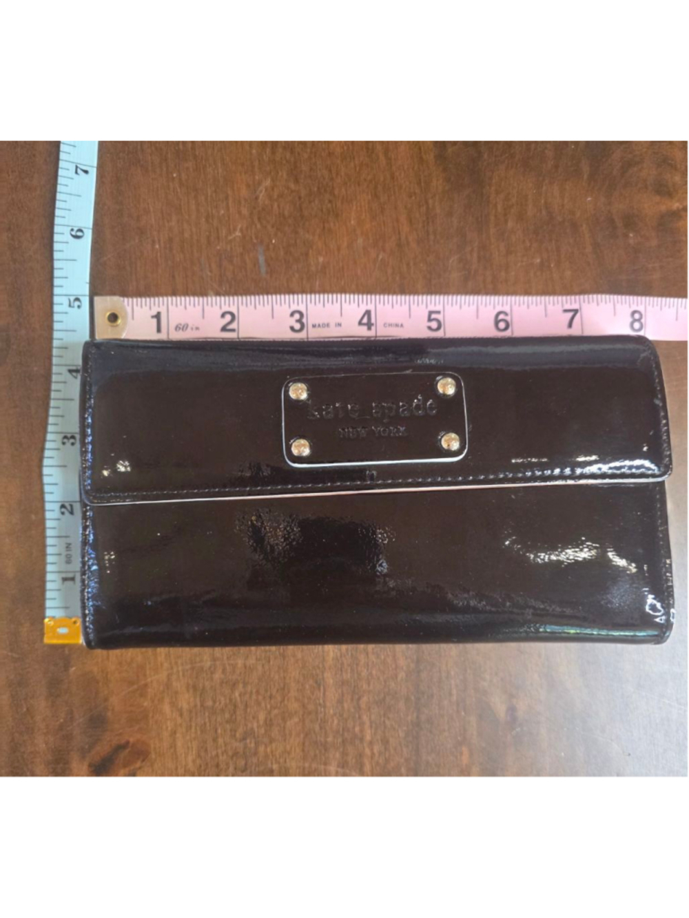 Women's Kate Spade Black Patent Leather Tote Bag & Wallet Set, One Size - Picture 14 of 16